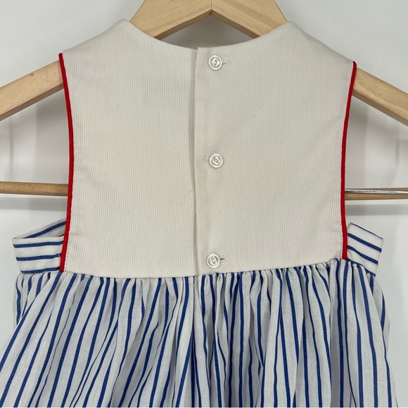 Vintage Girls Toddler Striped‎ Dress with Heart Accents Sz 5 - Picture 5 of 11